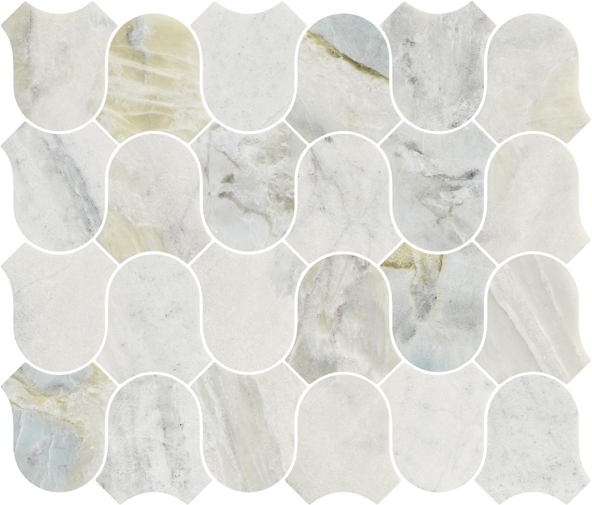 Linked-Waves Versilia River Blu Honed Marble Mosaic - image 3