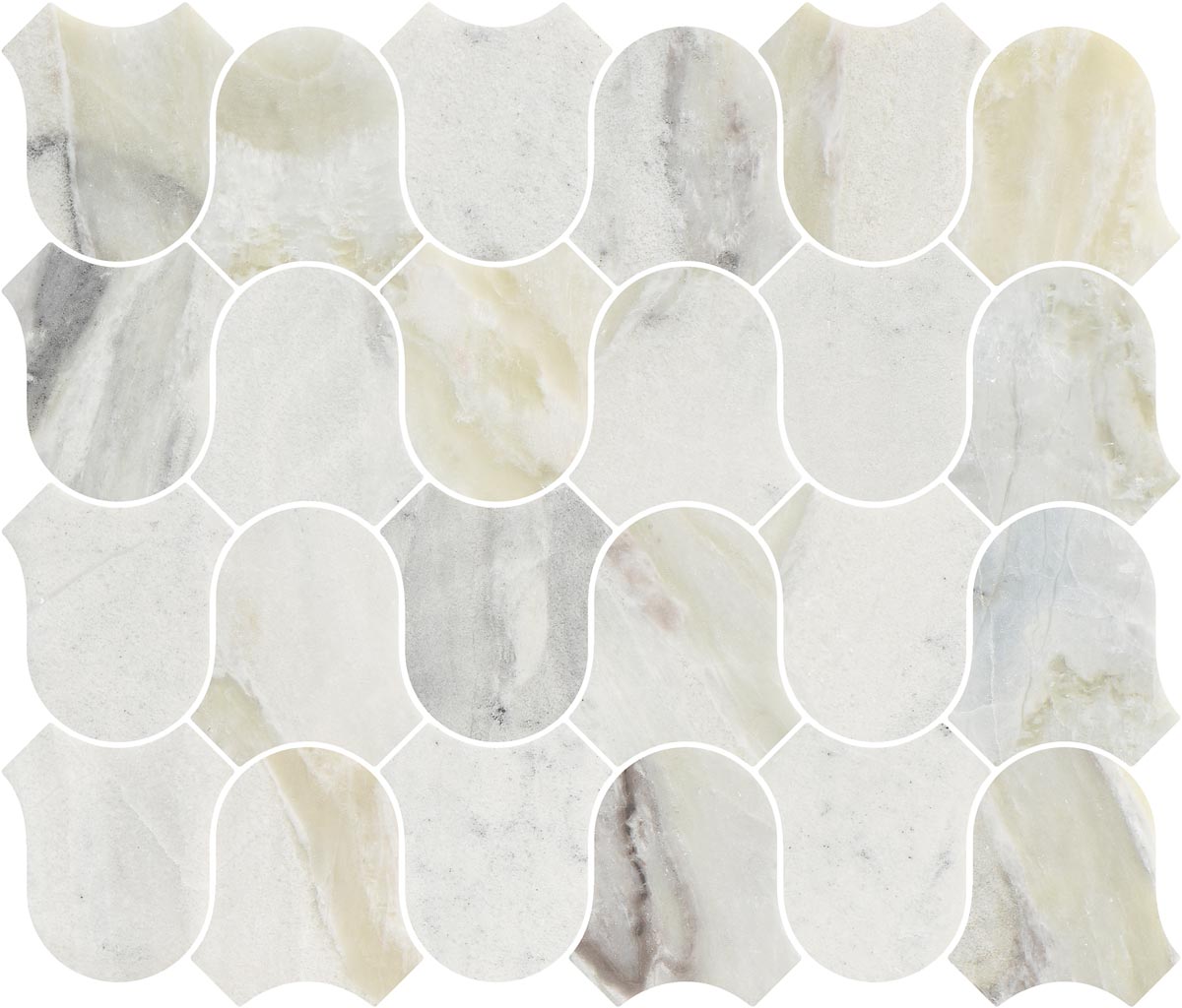 Linked-Waves Versilia River Blu Honed Marble Mosaic - image 4