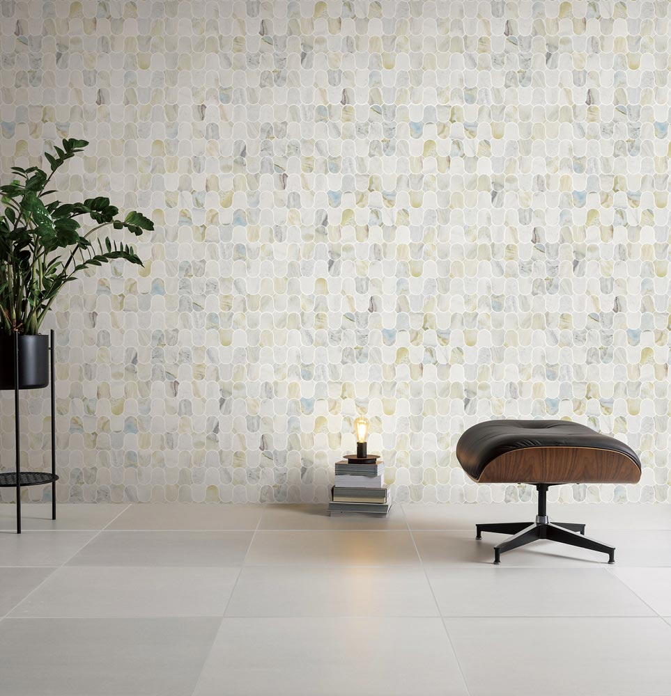 Linked-Waves Versilia River Blu Honed Marble Mosaic - image 5