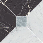 Majestic Nero Bianco Blue Matte Porcelain Mosaic - image 1