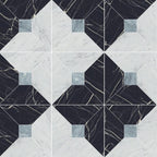 Majestic Nero Bianco Blue Matte Porcelain Mosaic - image 2