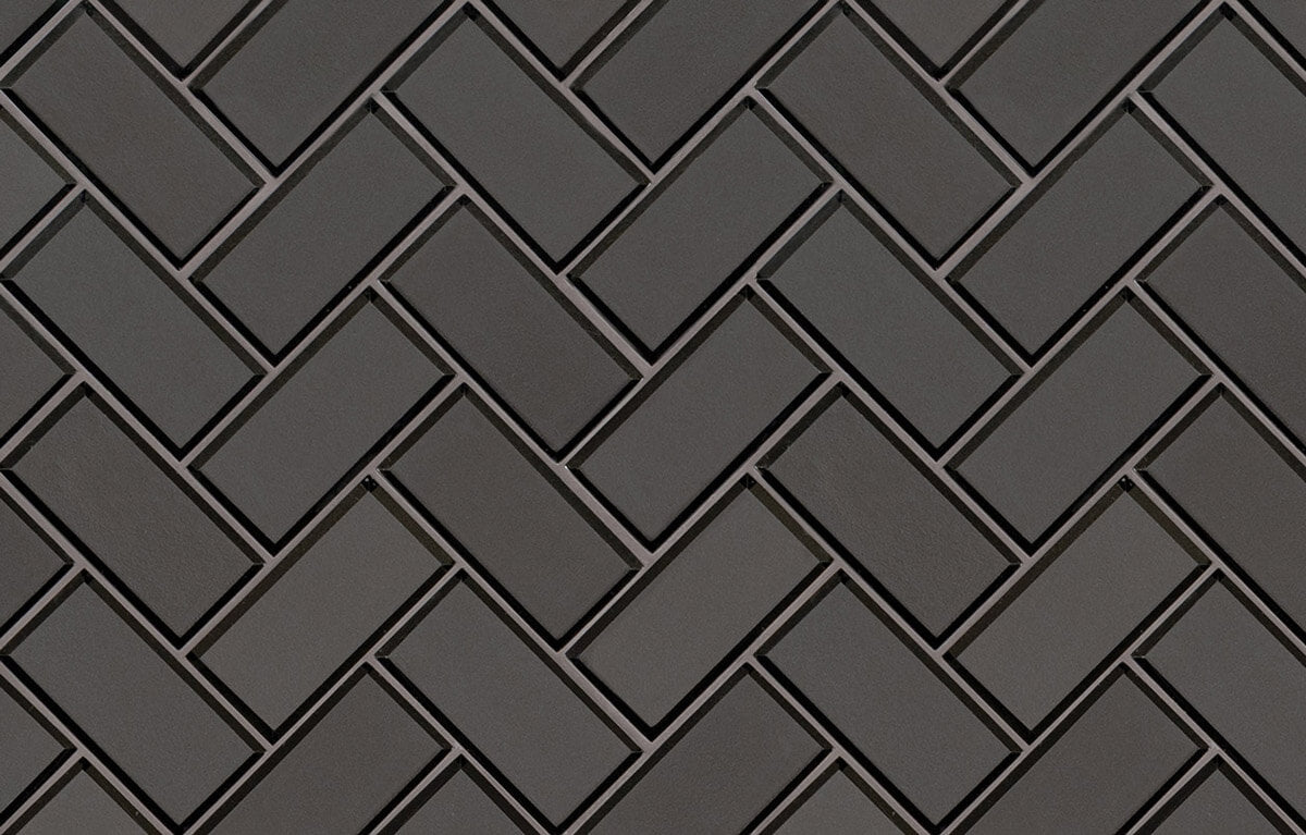 Metallic Grey Glass Bevel Herringbone - image 1