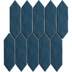 Mondial Ocean Blue Gloss 2"x6" Picket Porcelain Mosaic - image 1