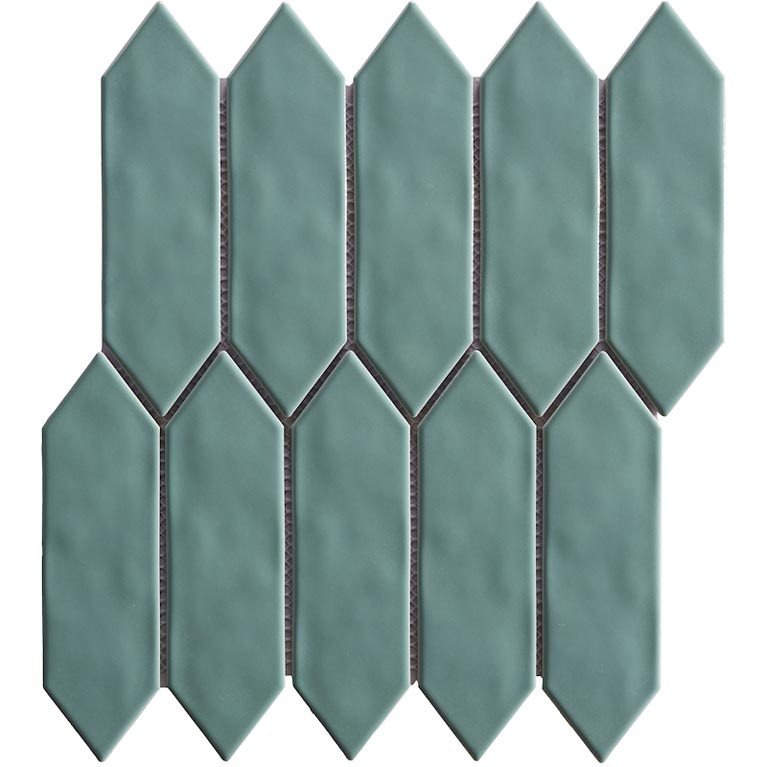 Mondial Seafoam Gloss 2"x6" Picket Porcelain Mosaic - image 1