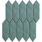 Mondial Seafoam Gloss 2"x6" Picket Porcelain Mosaic - image 1