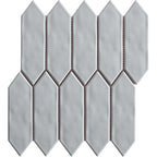 Mondial Soft Grey Gloss 2"x6" Picket Porcelain Mosaic - image 1