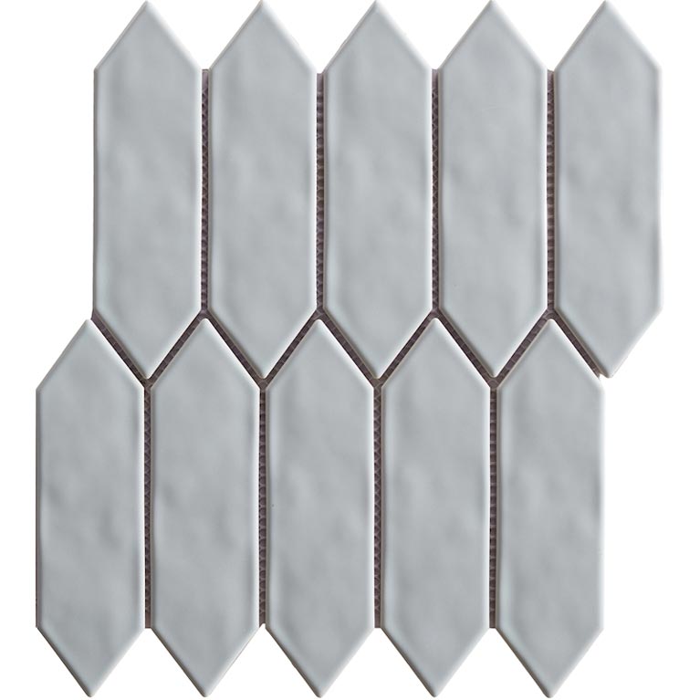 Mondial Soft Grey Gloss 2"x6" Picket Porcelain Mosaic - image 1