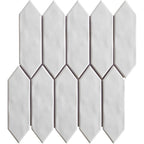 Mondial White Gloss 2"x6" Picket Porcelain Mosaic - image 1