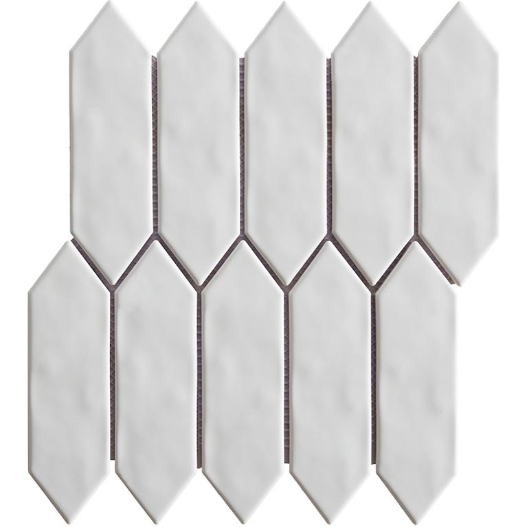 Mondial White Gloss 2"x6" Picket Porcelain Mosaic - image 1