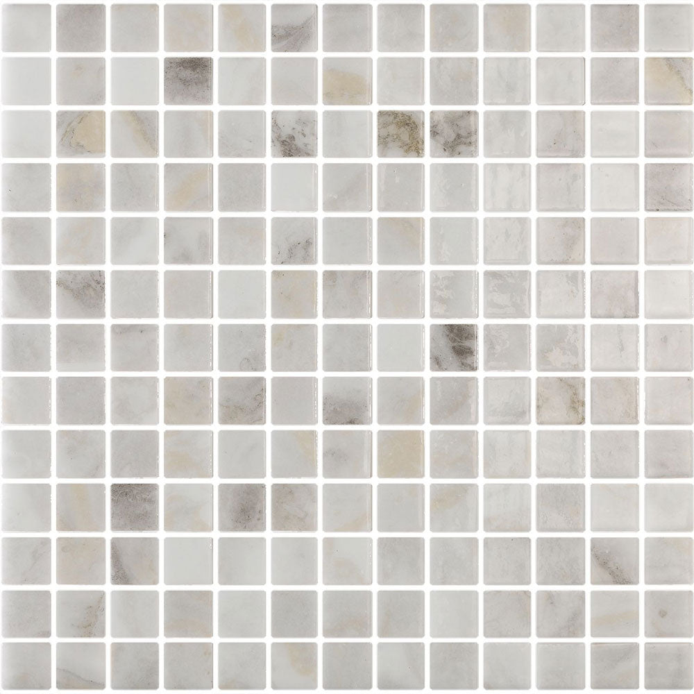 Mythos Capri White 1"x1" Glass Mosaic - image 2