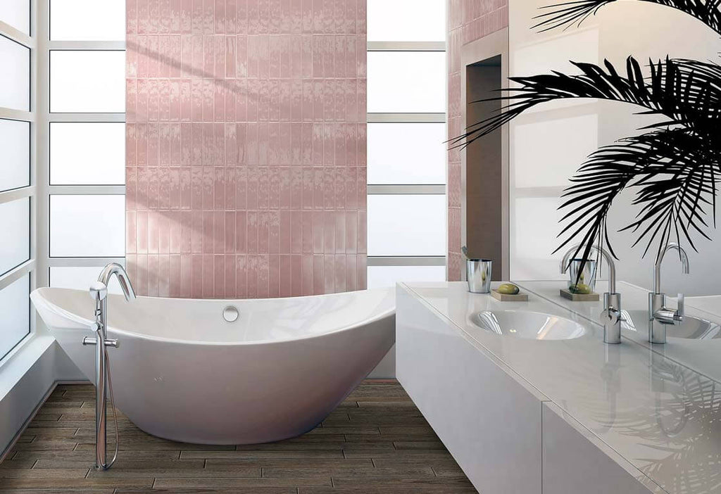 Oceani Pink 2.5"x10" Glossy Porcelain Tile - image 2