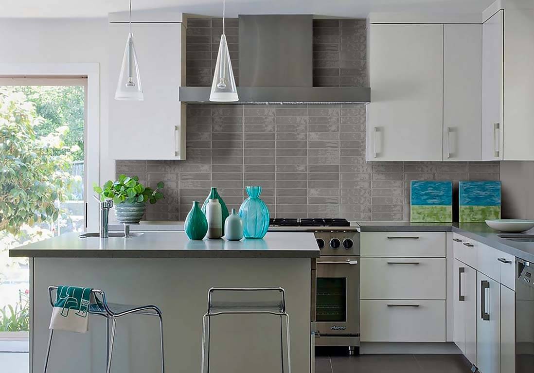 Oceani Smoke 2.5"x10" Glossy Porcelain Tile - image 2