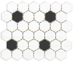 Ontario 2" Hexagon White+Black Blend - image 1