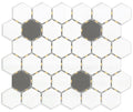 Ontario 2" Hexagon White+Taupe Blend - image 1