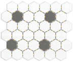 Ontario 2" Hexagon White+Taupe Blend - image 1