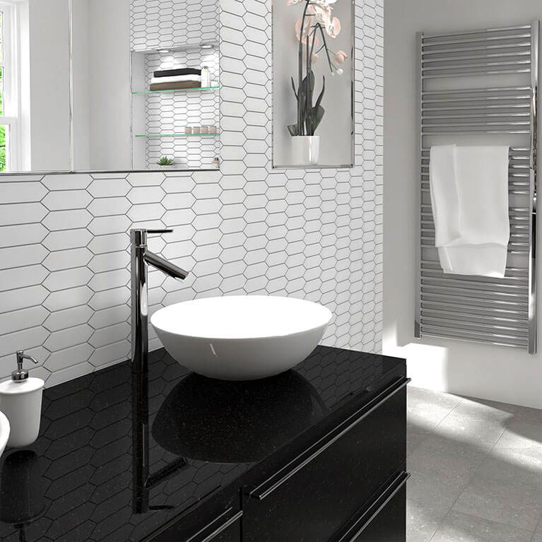 White Picket Porcelain Mosaic - image 2