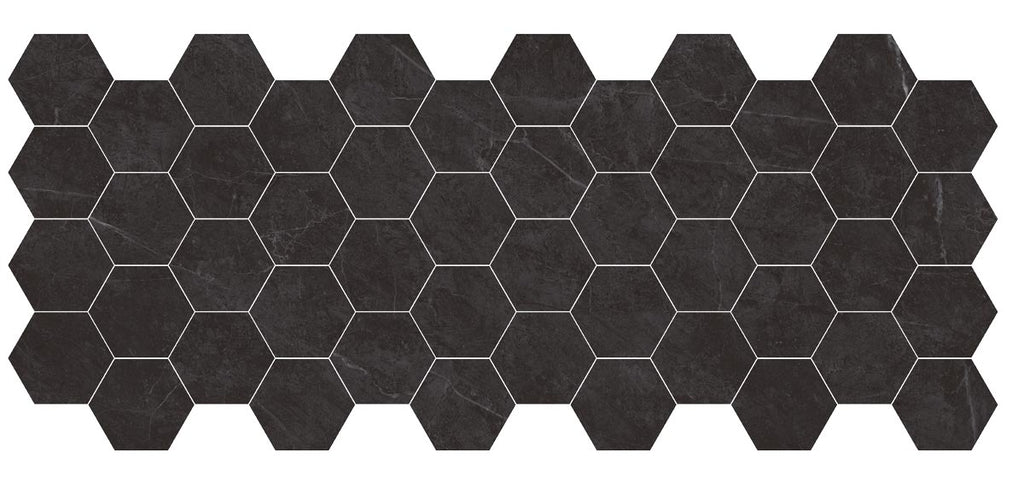 Porcelain-K Carbone 4" Hexagon Matte Porcelain Mosaic - image 2