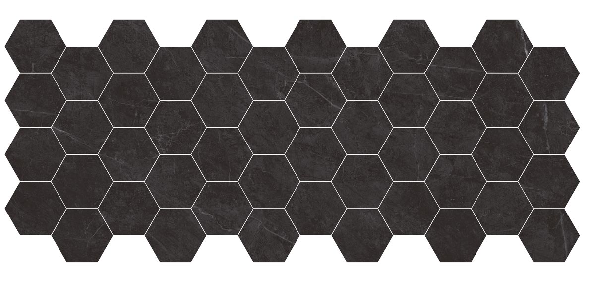 Porcelain-K Carbone 4" Hexagon Matte Porcelain Mosaic - image 2