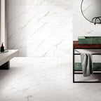 Porcelain-K Nuvo Carrara 4" Hexagon Matte Porcelain Mosaic - image 3