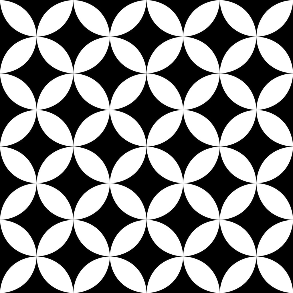 Retromix Circle BWNS 6"x6" Matte Porcelain Tile - image 1