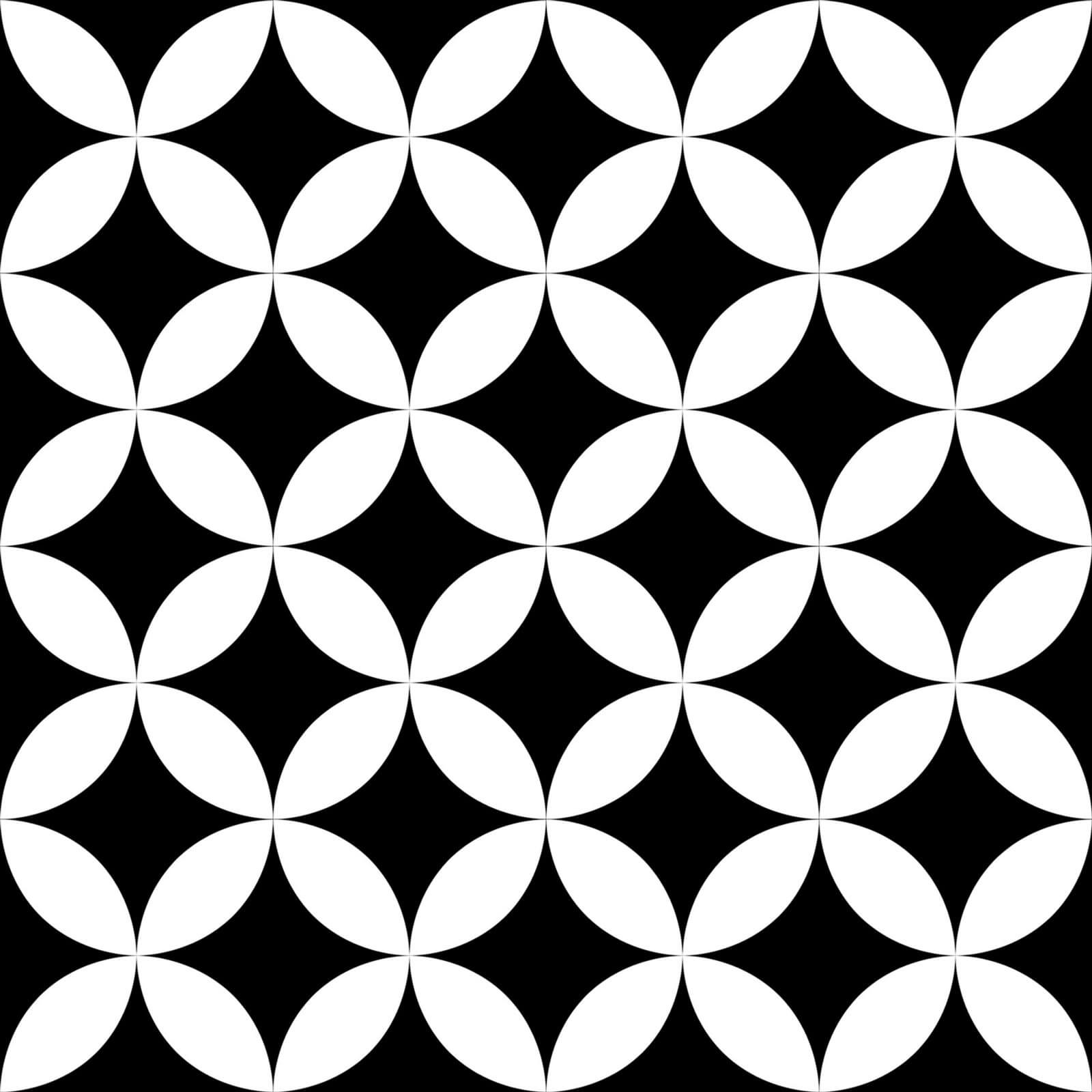Retromix Circle BWNS 6"x6" Matte Porcelain Tile - image 1