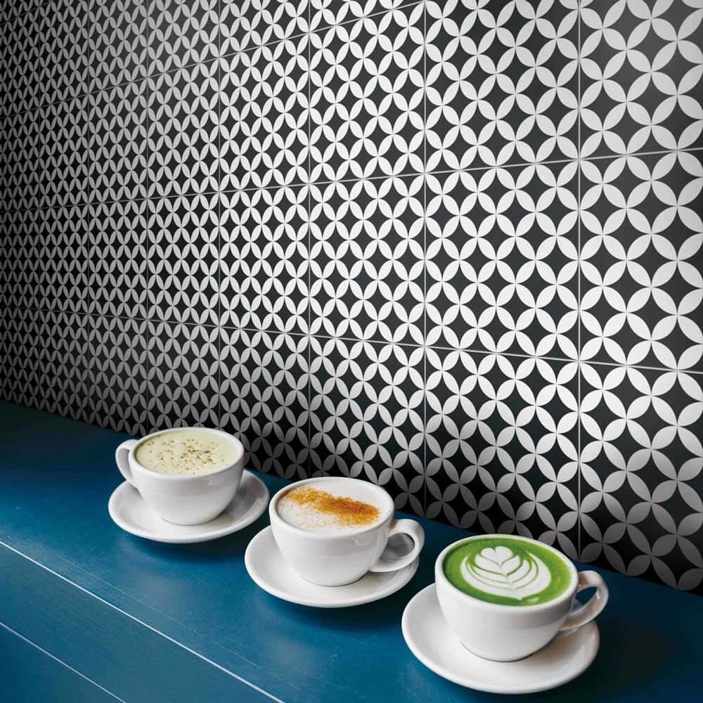 Retromix Circle BWNS 6"x6" Matte Porcelain Tile - image 3
