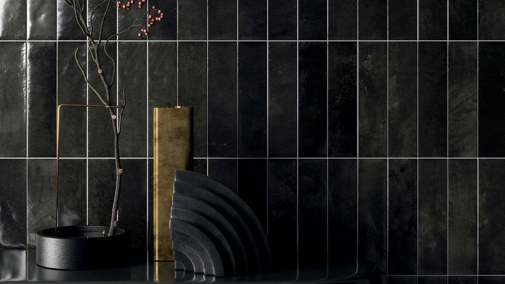 Saturn Nero Magma 2.5"x9.5" Glossy Porcelain Tile - image 3