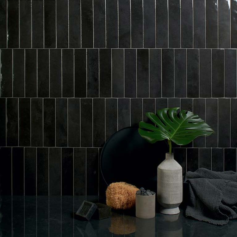 Saturn Nero Magma 2.5"x9.5" Glossy Porcelain Tile - image 4