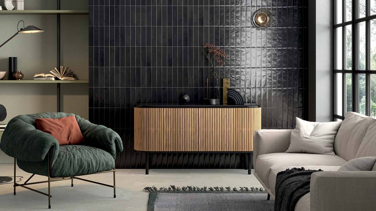 Saturn Nero Magma 2.5"x9.5" Glossy Porcelain Tile - image 5