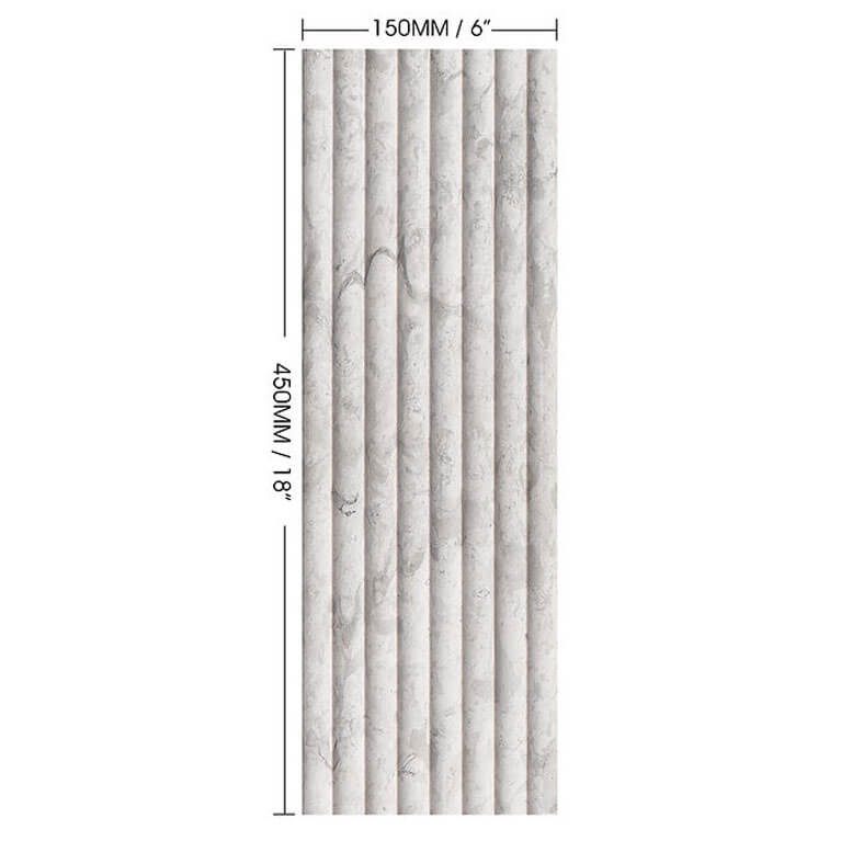 Mars-Panel 6"x18" Outward Spun Pearl Honed Marble Tile - image 1