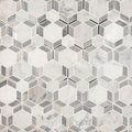 Star Hexagon Carrara + Bardiglo Marble Mosaic - image 1