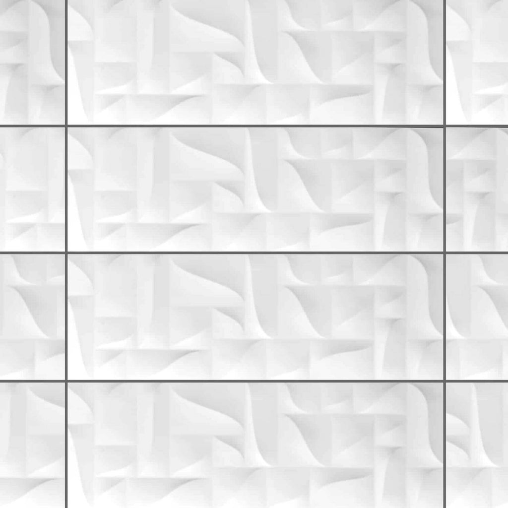 Superwhite Geometric Ceramic Wall Tile - image 1