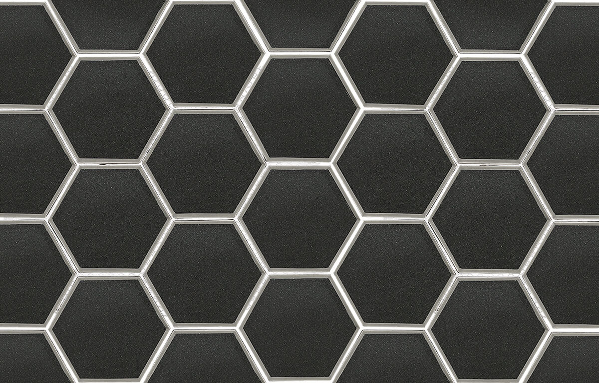 Swiss Dark Grey 3" Glass Hexagon Mosaic - image 1