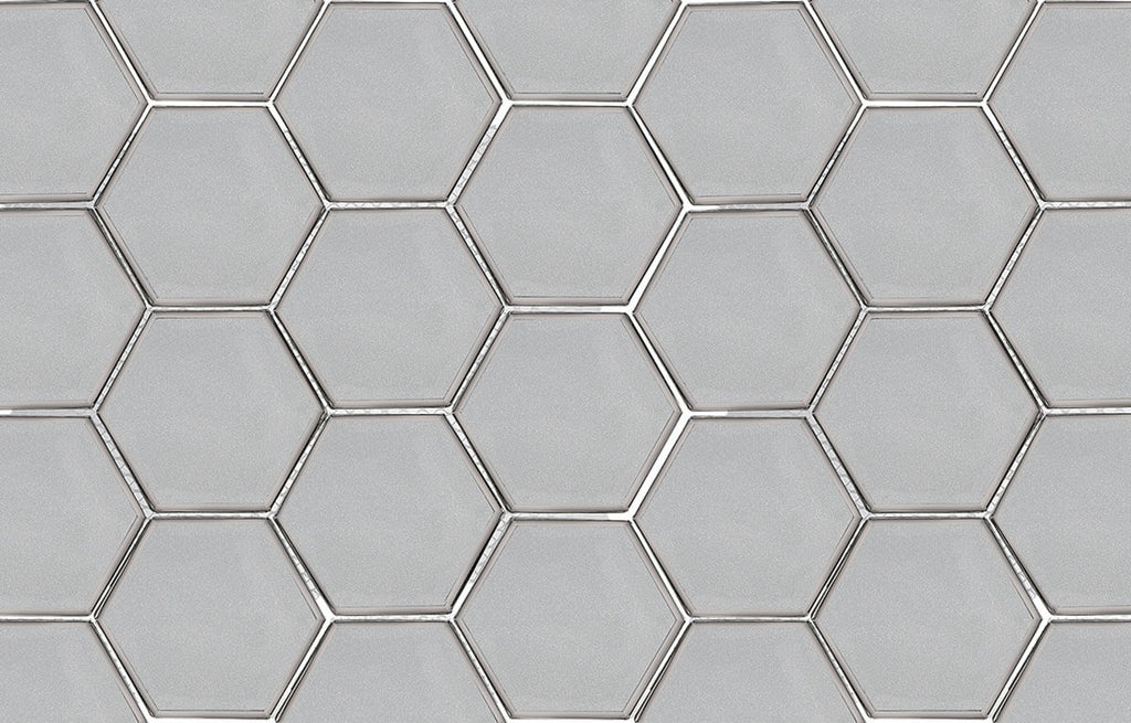 Swiss Platinum 3" Glass Hexagon Mosaic - image 1