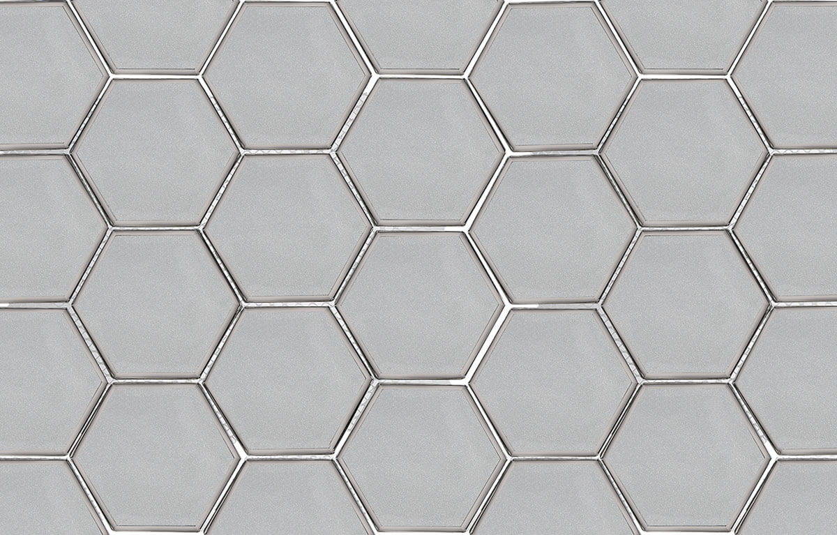 Swiss Platinum 3" Glass Hexagon Mosaic - image 1