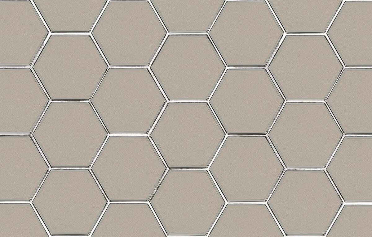 Swiss Taupe 3" Glass Hexagon Mosaic - image 1
