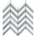 Thassos Chevron With Carrara Trim Mosaic - image 1