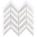 Thassos Chevron With White Trim Mosaic - image 1