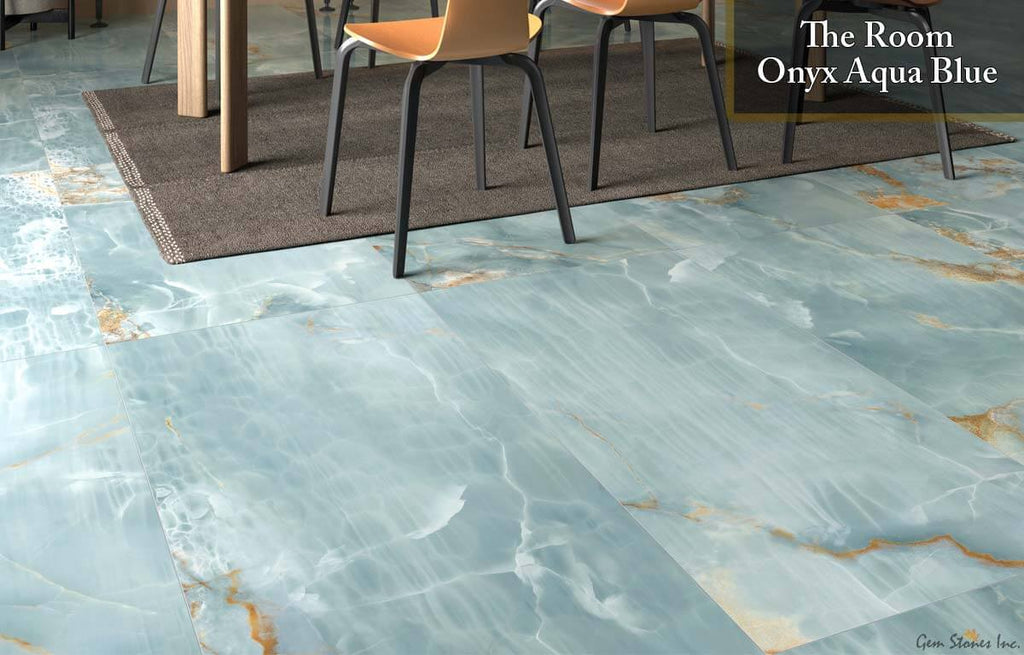 The Room Onyx Aqua Blue 24"x48" Polished Porcelain Tile - image 3