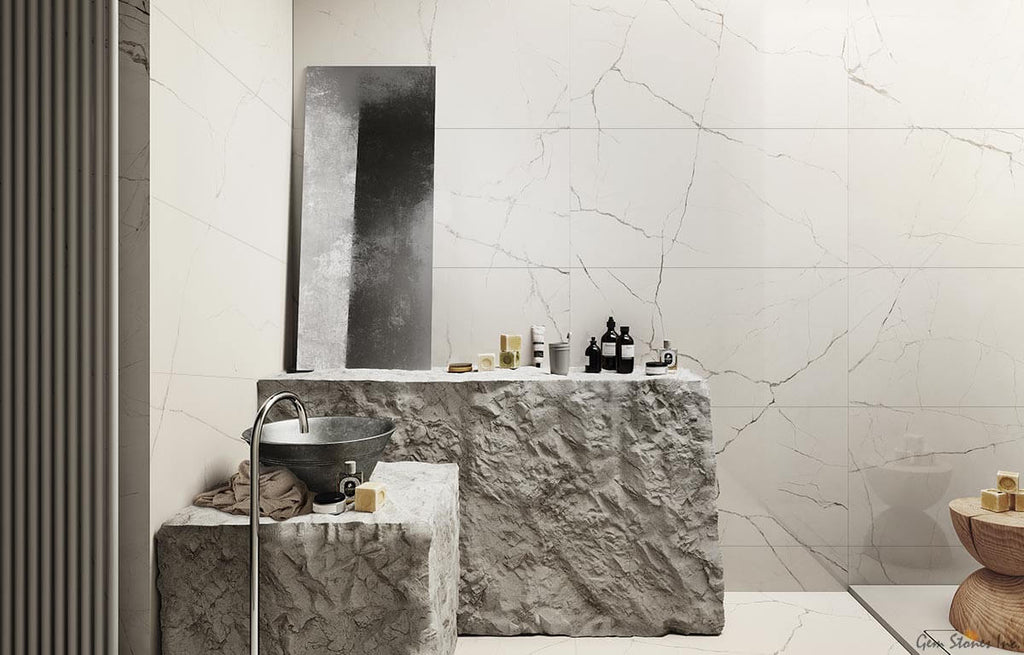 The Room Statuario Veina Picolo 24"x48" Polished Porcelain Tile - image 5
