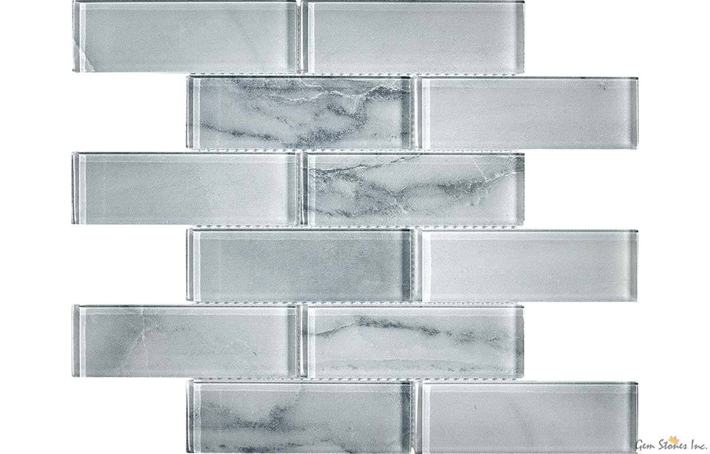 Uno Mont Blanc Glass 2"x6" Glossy Mosaic - image 1