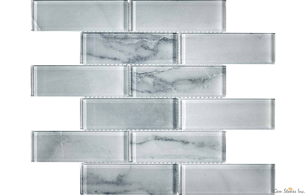 Uno Mont Blanc Glass 2"x6" Glossy Mosaic - image 1