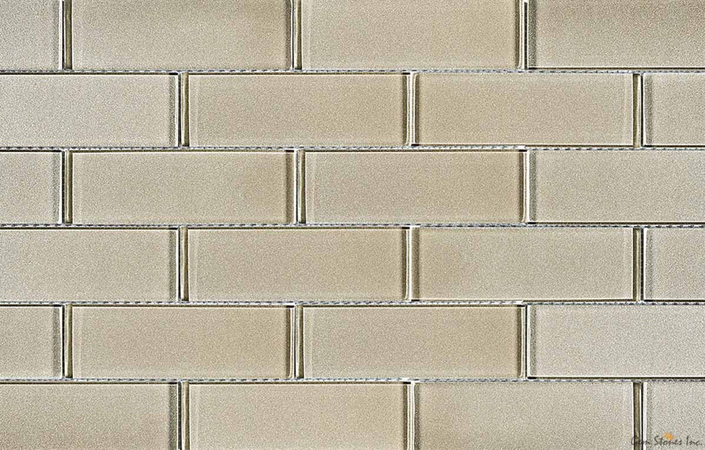 Uno Taupe Glass 2"x6" Glossy Mosaic - image 2