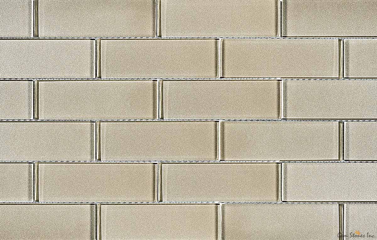 Uno Taupe Glass 2"x6" Glossy Mosaic - image 2
