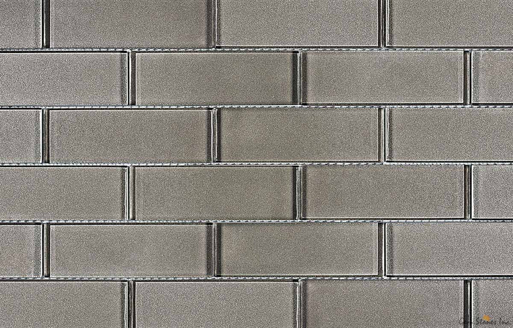 Uno Turbine Grey Glass 2"x6" Glossy Mosaic - image 2