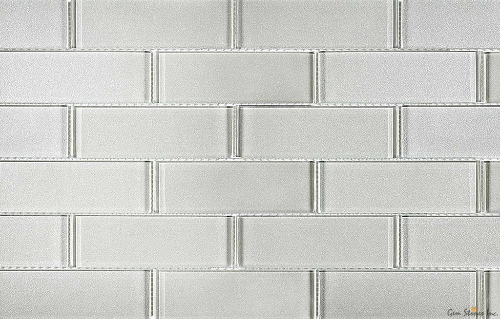 Uno White Glass 2"x6" Glossy Mosaic - image 2