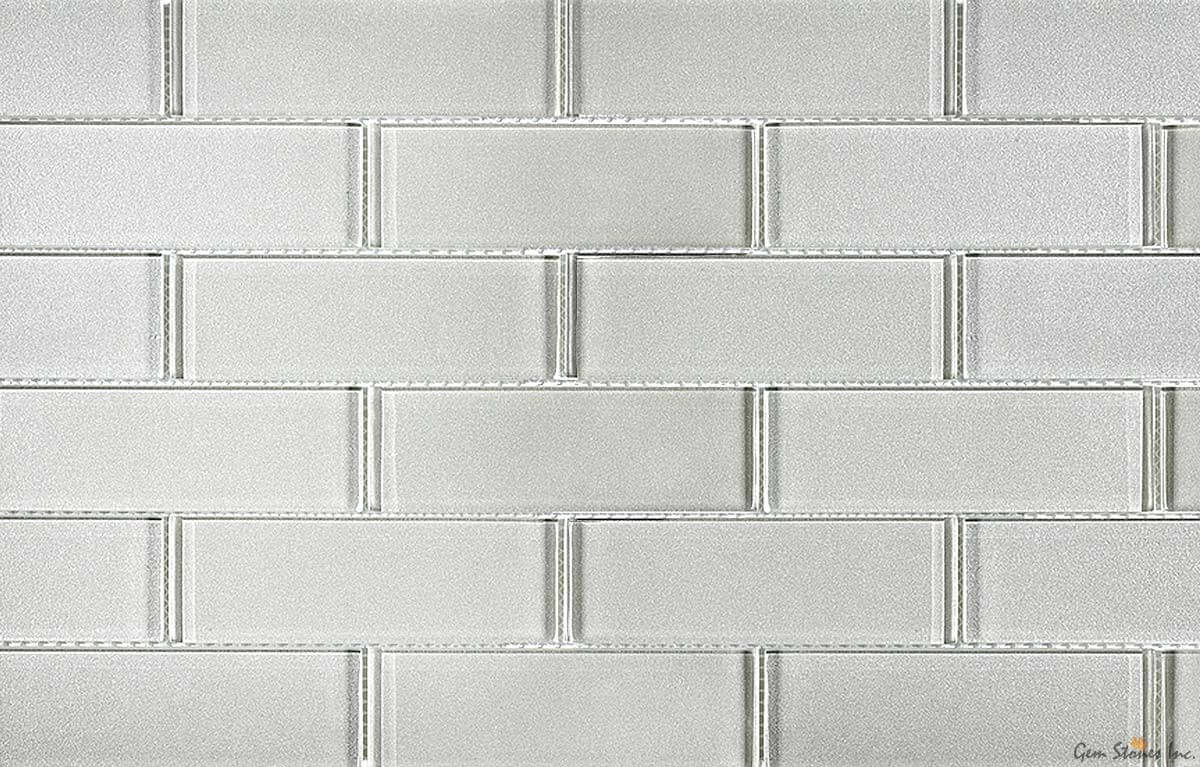 Uno White Glass 2"x6" Glossy Mosaic - image 2