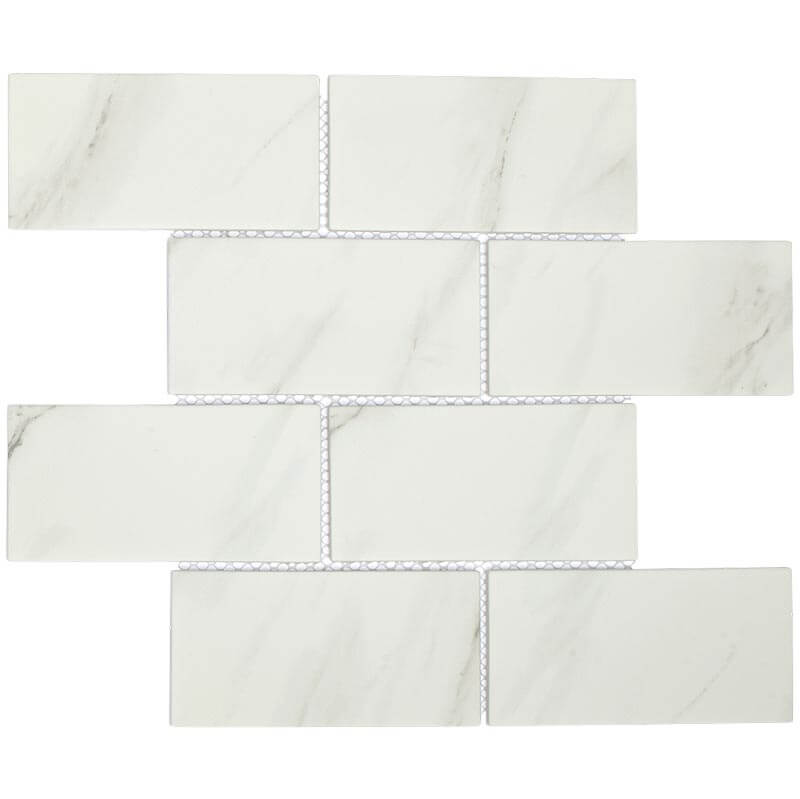 Upcycle Blanco 3"x6" Brick Recycled Glass Matte Mosaic - image 1