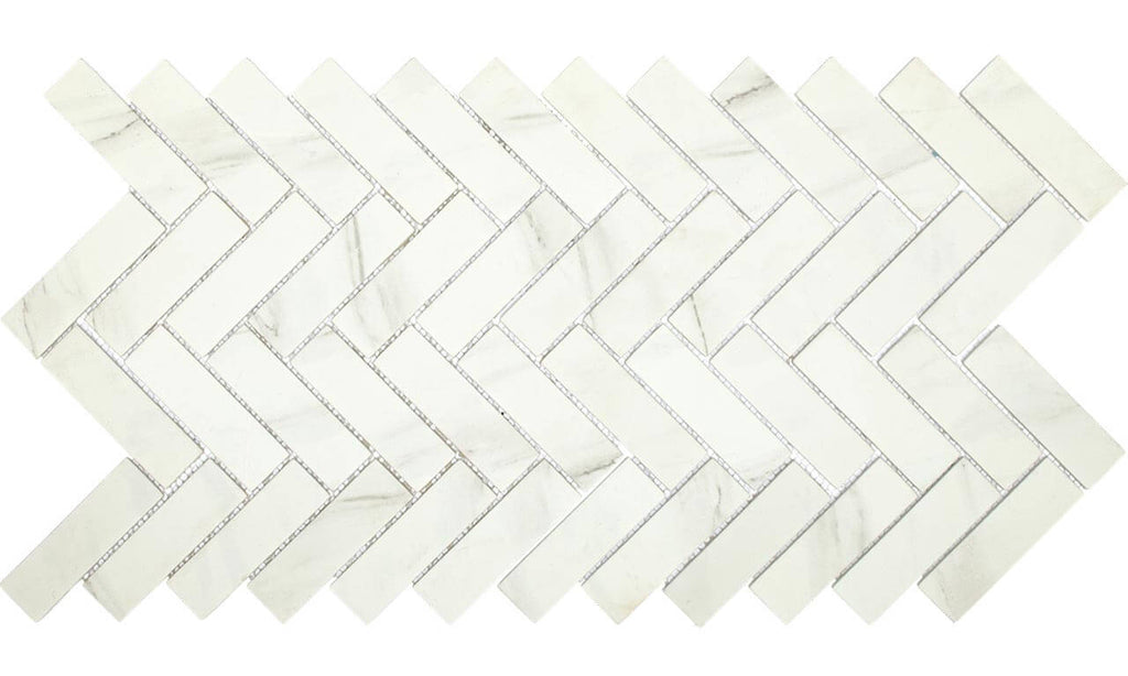 Upcycle Blanco 1"x4" Herringbone Recycled Glass Matte Mosaic - image 3