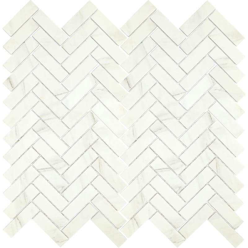 Upcycle Blanco 1"x4" Herringbone Recycled Glass Matte Mosaic - image 4
